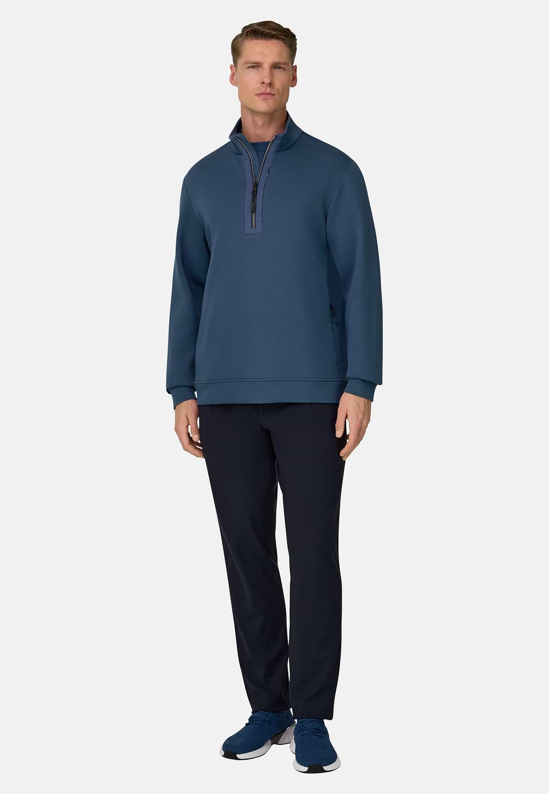 LIGHT SCUBA HALF ZIP SWEATER, BOGGI
