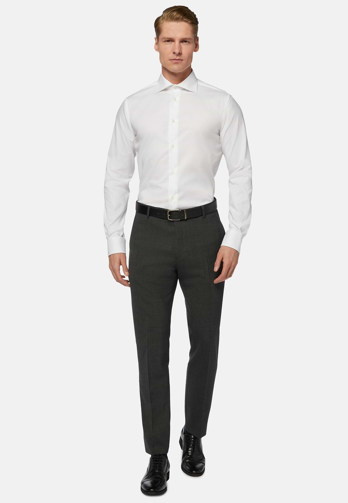 STRETCH P.POINT WINDSOR COLLAR SHIRT LONG FIT, BOGGI