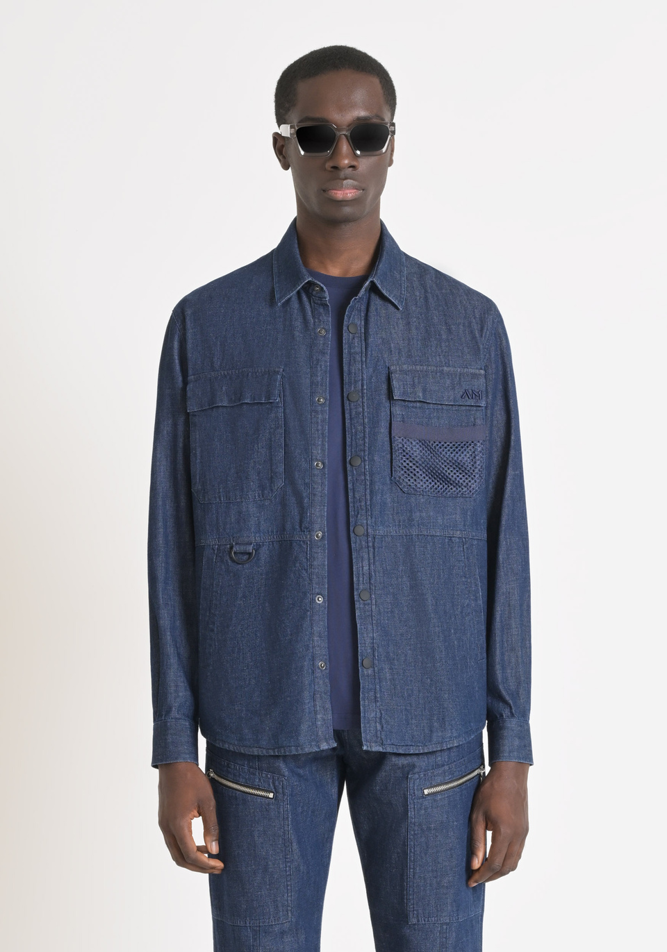 SHIRT REGULAR FIT IN DENIM, Antony Morato