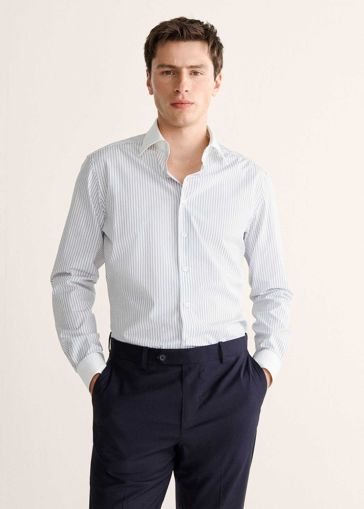 SHIRT AQUA, MANGO MAN