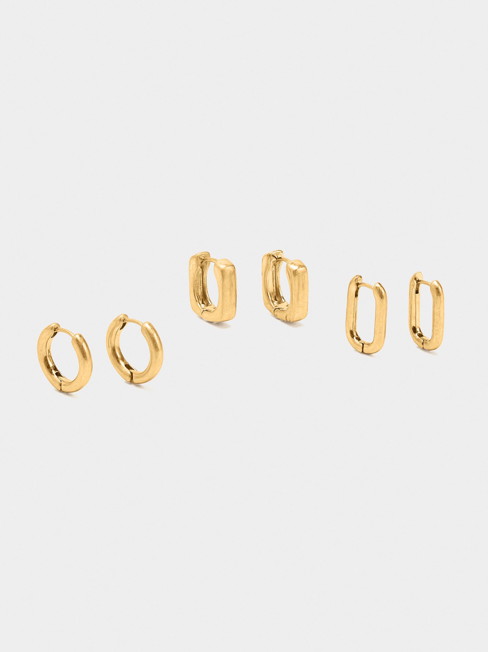 SET OF EARRINGS GOLDEN BASICS GOLD, PARFOIS
